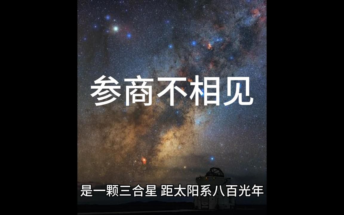 天文奇观:参星与商星为何不相见哔哩哔哩bilibili