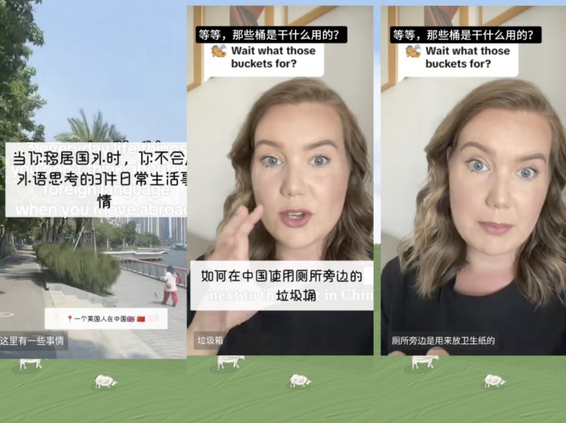 【tiktok】老外直言不能用外语思维看中国日常事情,中国厕所旁边的垃圾桶是丢纸巾的哔哩哔哩bilibili