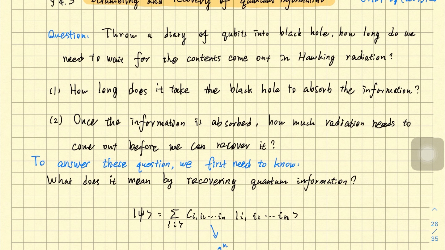 黑洞信息丢失问题讲义8 HaydenPreskill: Quantum circuit model of black hole evaporation哔哩哔哩bilibili