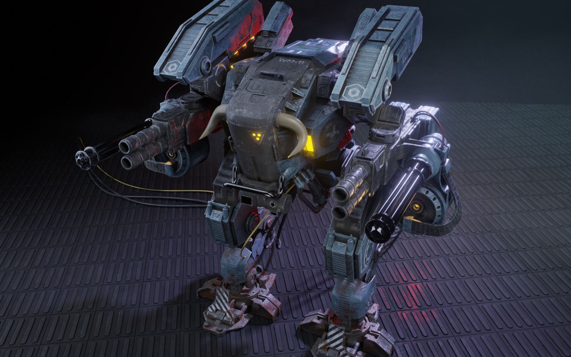 3d建模师出来吧超级无敌蛇皮末日巨大双脚双枪牛角两栖机甲怪