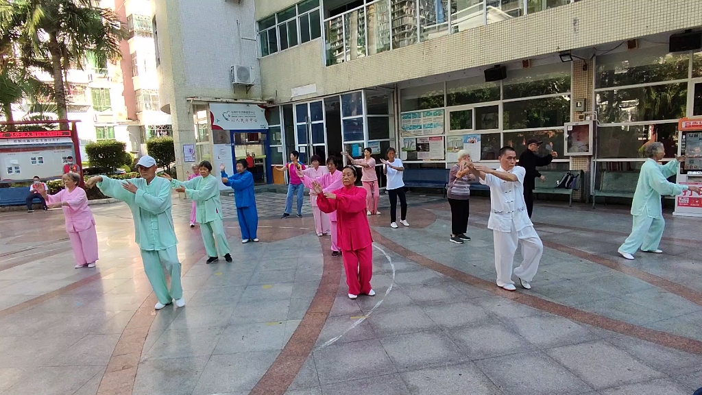 [图]深圳市罗湖区莲塘街道仙湖社区老年人太极拳活动