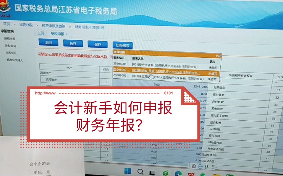 会计新手如何申报财务年报,如何申报资产负债表利润表现金流量表哔哩哔哩bilibili