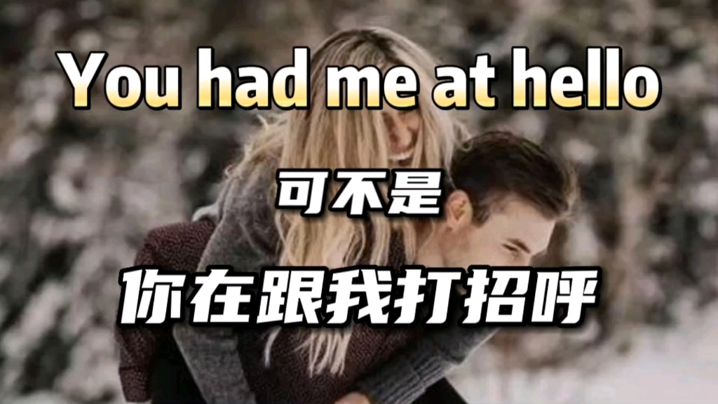 You had me at hello是什么意思哔哩哔哩bilibili