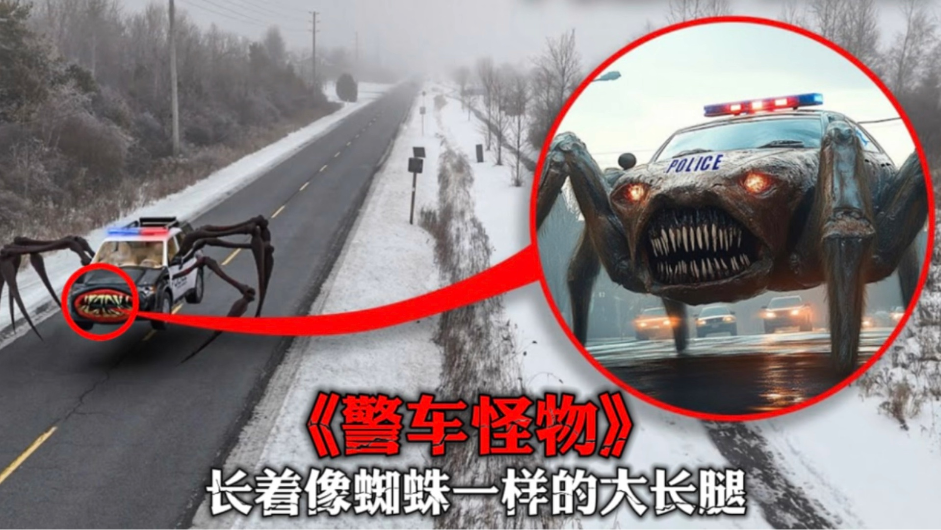 可恶的蜘蛛变异成了怪物警车