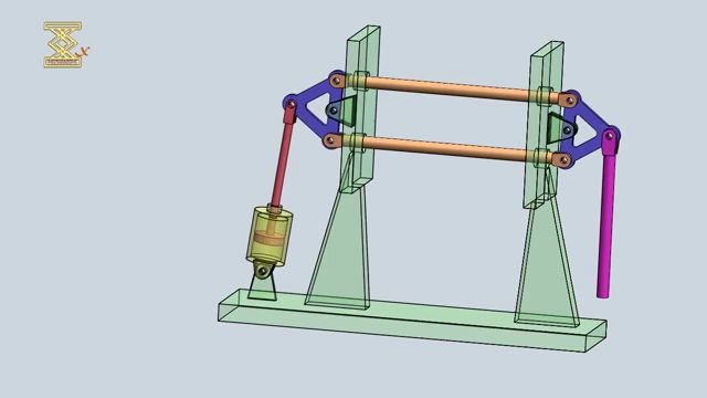 连杆滑槽机构_5(平行连杆滑槽摆动缸机构)_哔哩哔哩_bilibili