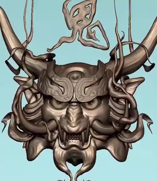 zbrush鬼王面具_哔哩哔哩_bilibili
