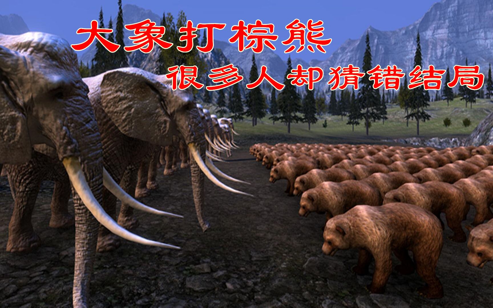 大象和棕熊谁更厉害?让它们群体混战,结局很多人都会猜错!