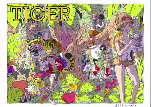 尾田荣一郎速绘色纸 （尾田荣一郎画集TIGER COLOR WALK 9 封面