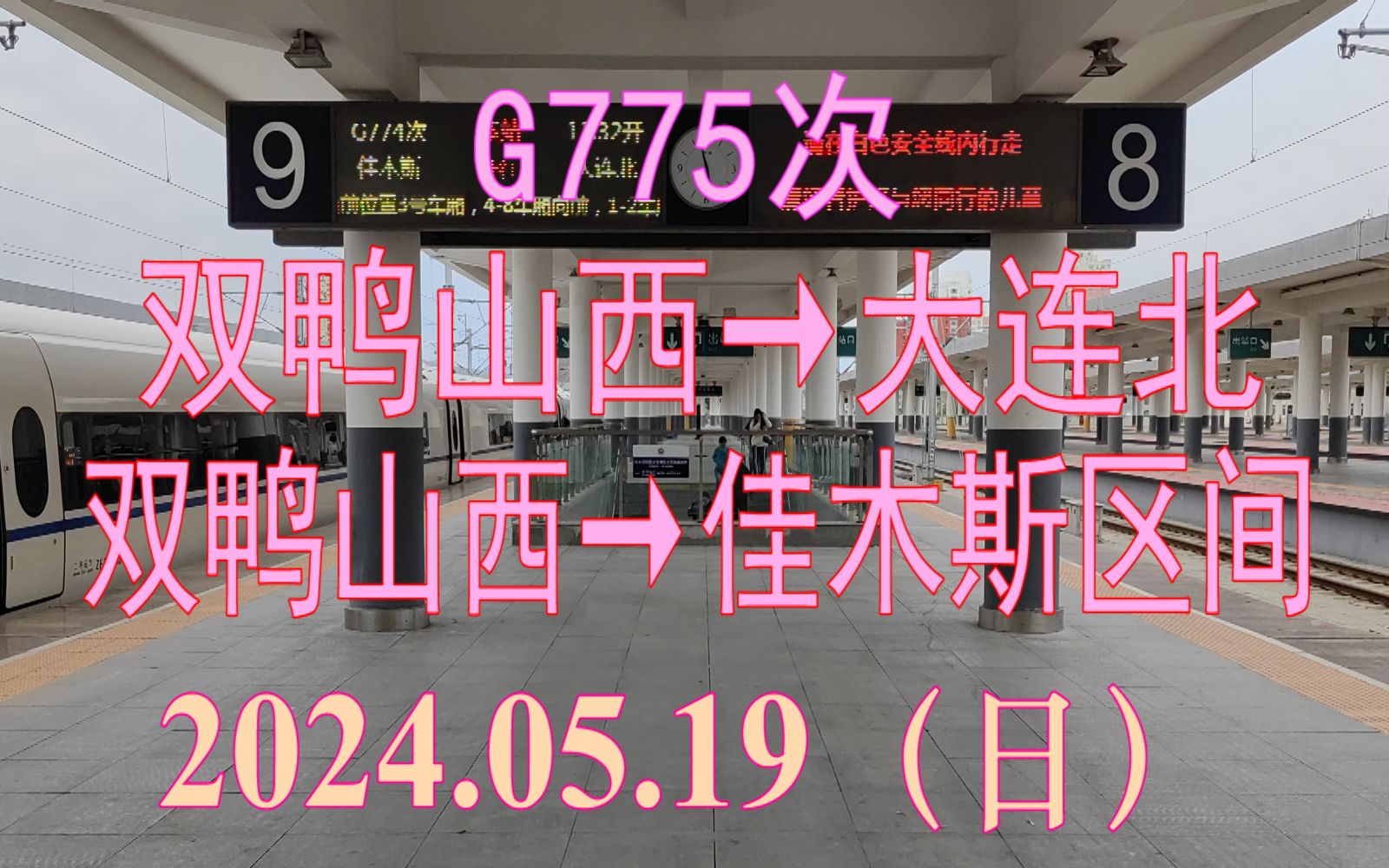 2024.05.19 G775次(双鸭山西→大连北)动车组双鸭山西→佳木斯区间POV哔哩哔哩bilibili