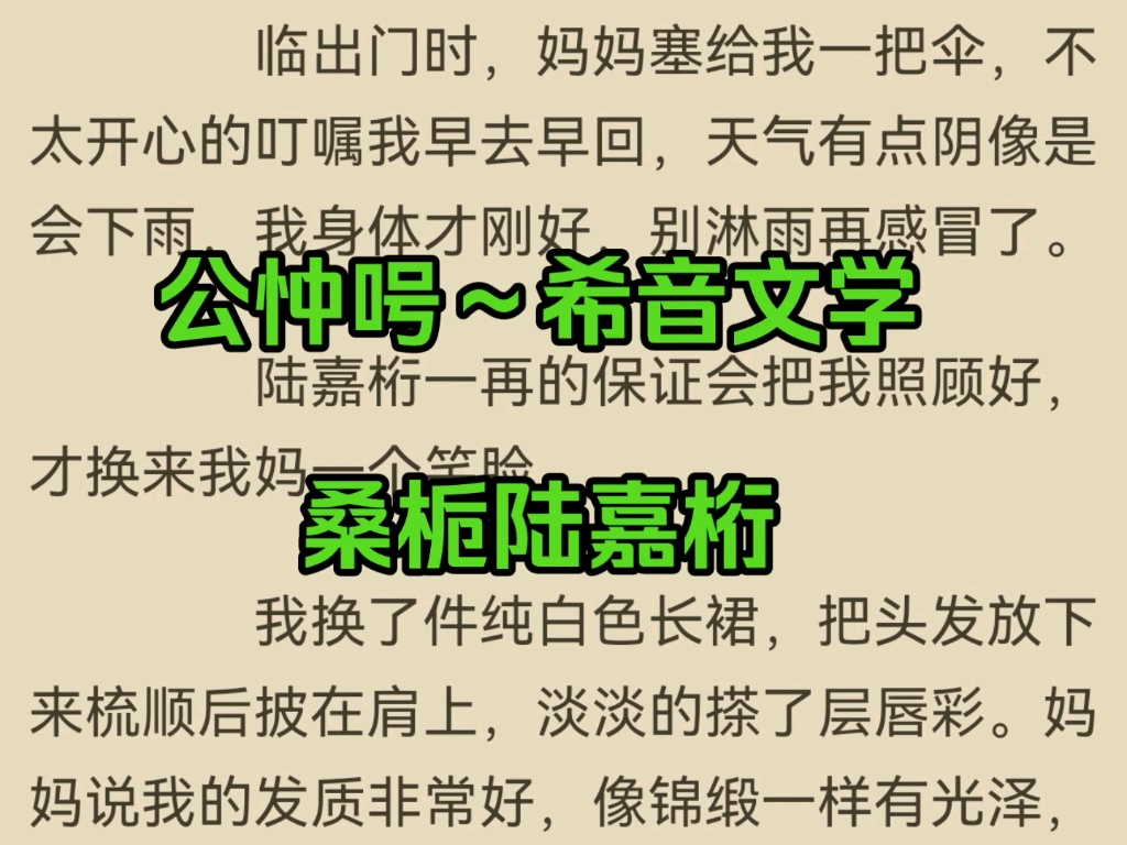 [图]经典书荒宝藏言情小说必读分享《桑栀陆嘉桁》又名《桑栀陆嘉桁》