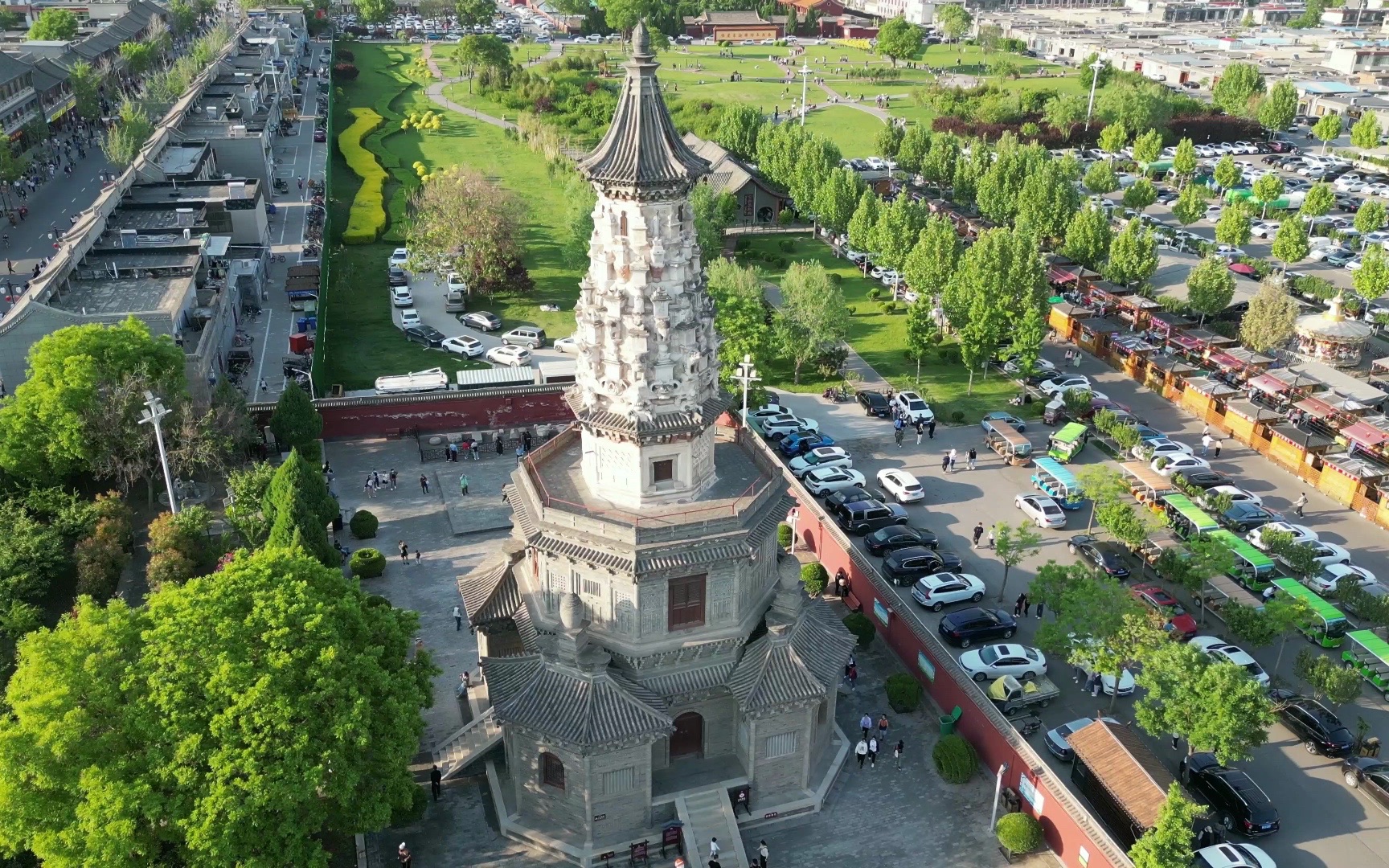 河北正定古城 隆兴寺 开元寺 广惠寺 天宁寺 航拍混剪