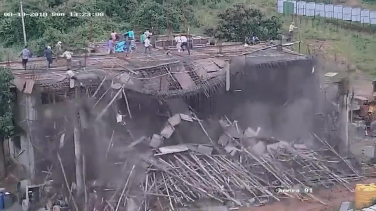 [图]印度建设世界最安全建筑，对人绝对安全，无人受伤Construction house collapse [720p]