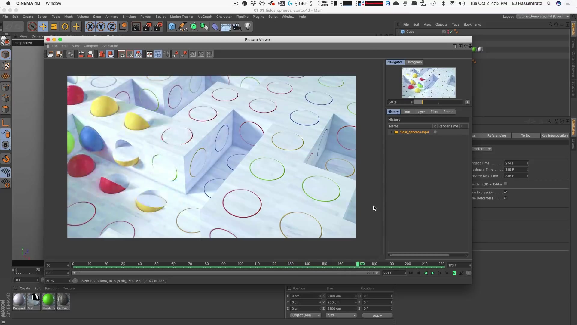 【c4d】c4d r20运动图形域功能介绍教程(英语)