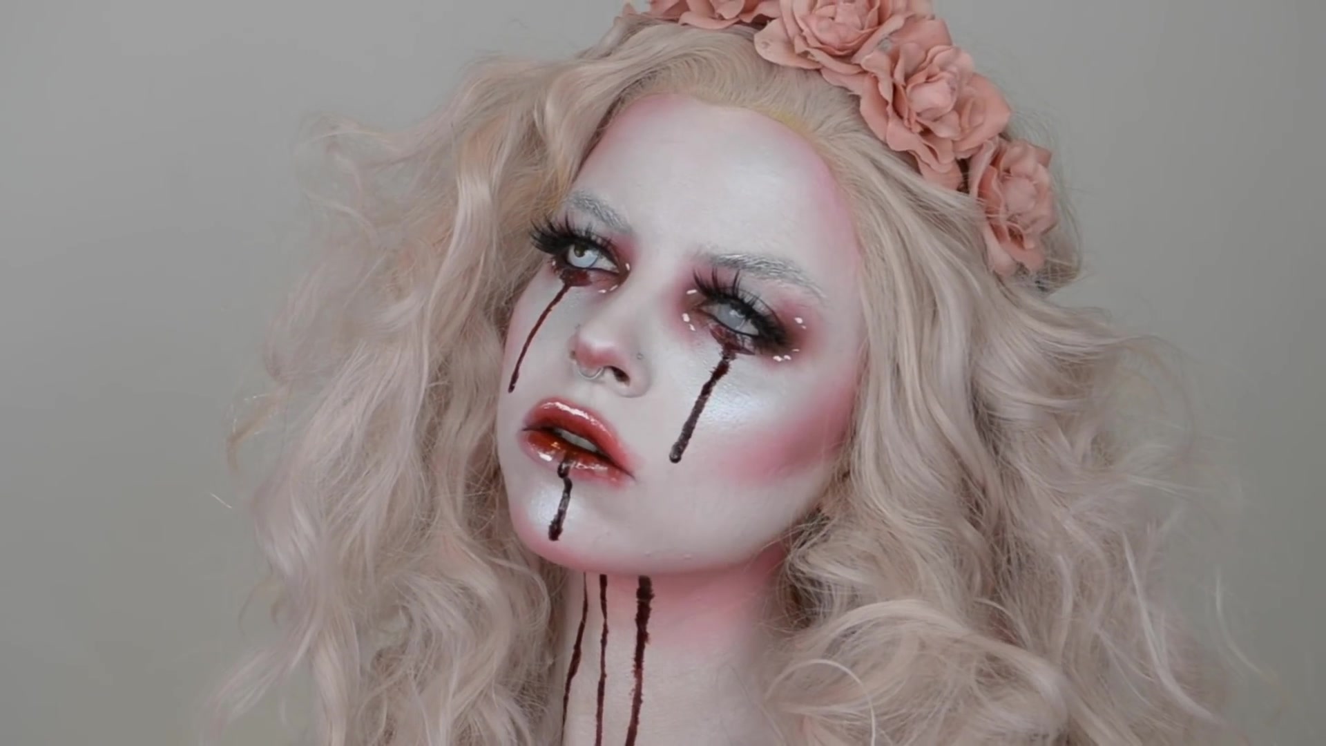 colourcreep万圣节鬼魂女孩妆容