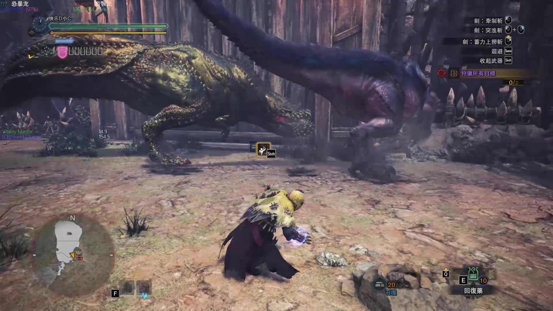 【mhw】斗兽竞技5:恐暴龙vs蛮颚龙
