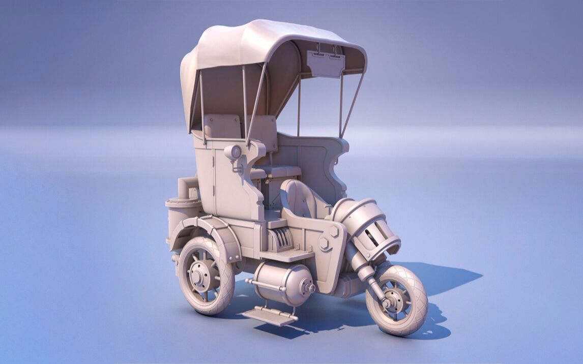 maya卡通三轮车建模-零基础教程