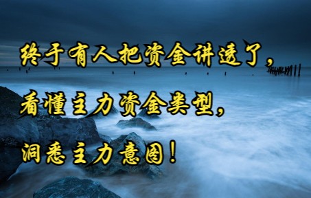 终于有人把资金讲透了,看懂主力资金类型,洞悉主力意图!哔哩哔哩bilibili