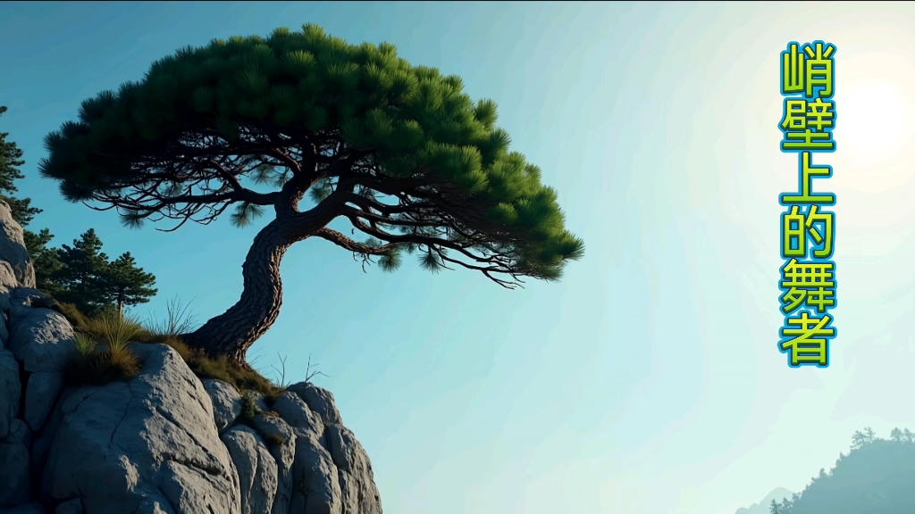 悬崖上的舞者 生长在悬崖峭壁上的松树
