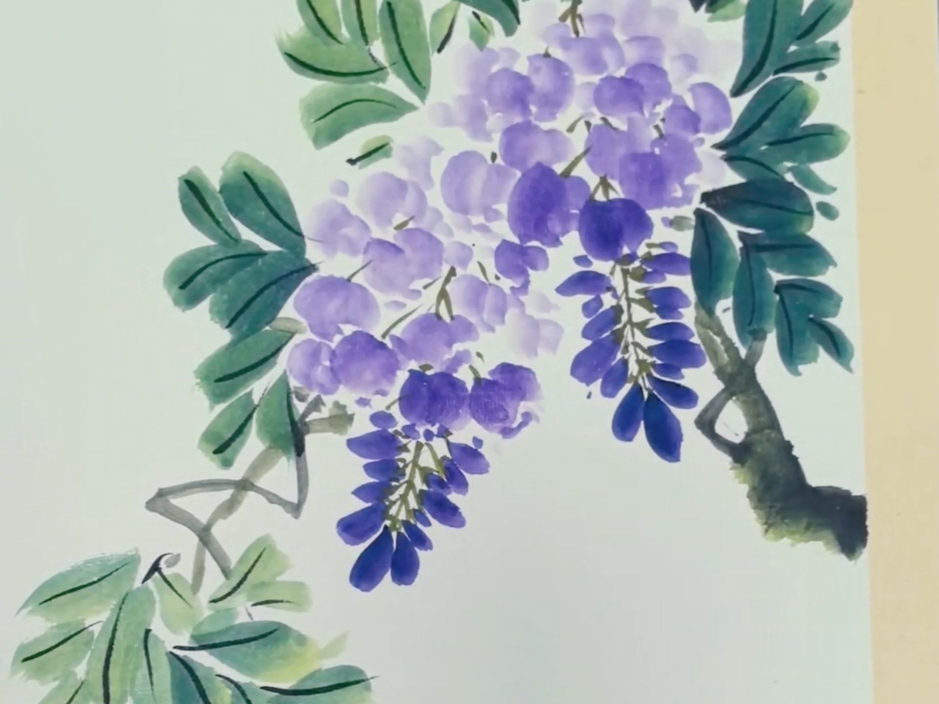 国画花鸟～紫藤