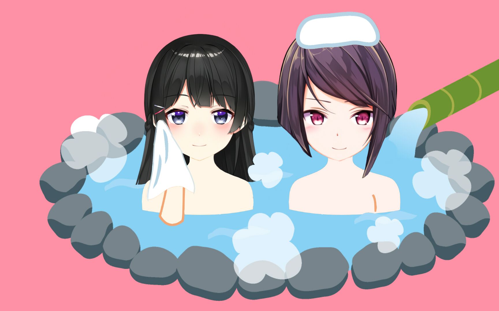 【熟肉】郡道和兔头的男女混浴交流