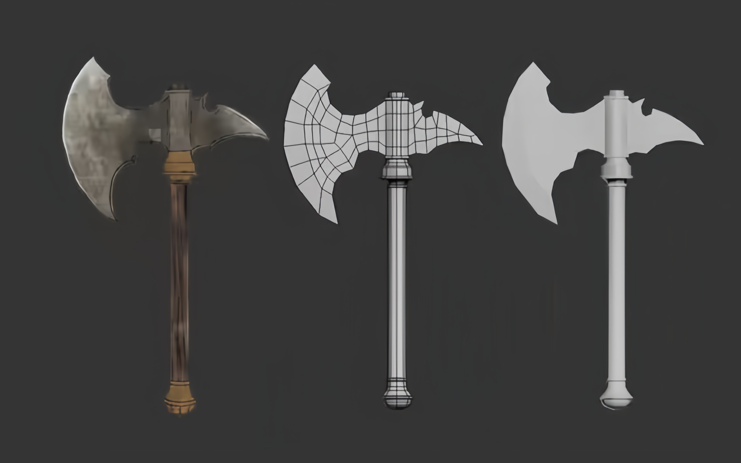 适合新手学习的斧头武器建模教程!