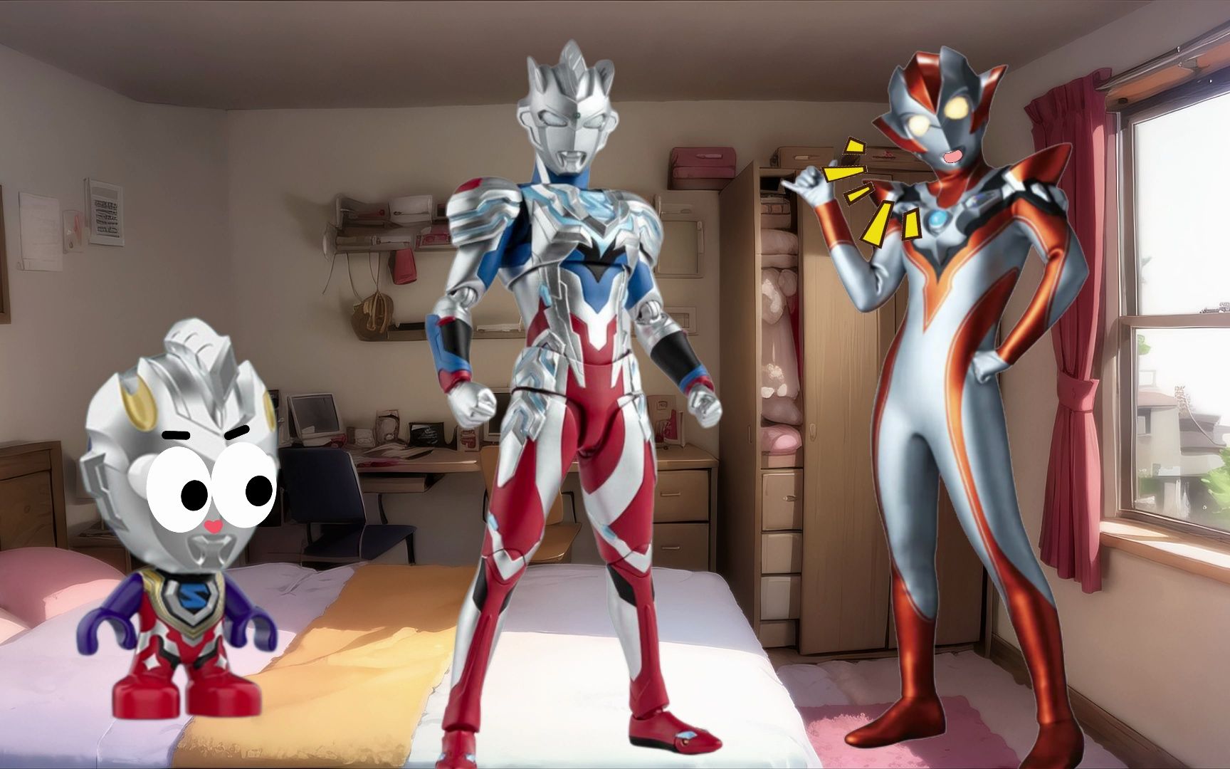 小奥特曼上学迟到了,原来是在家里睡懒觉