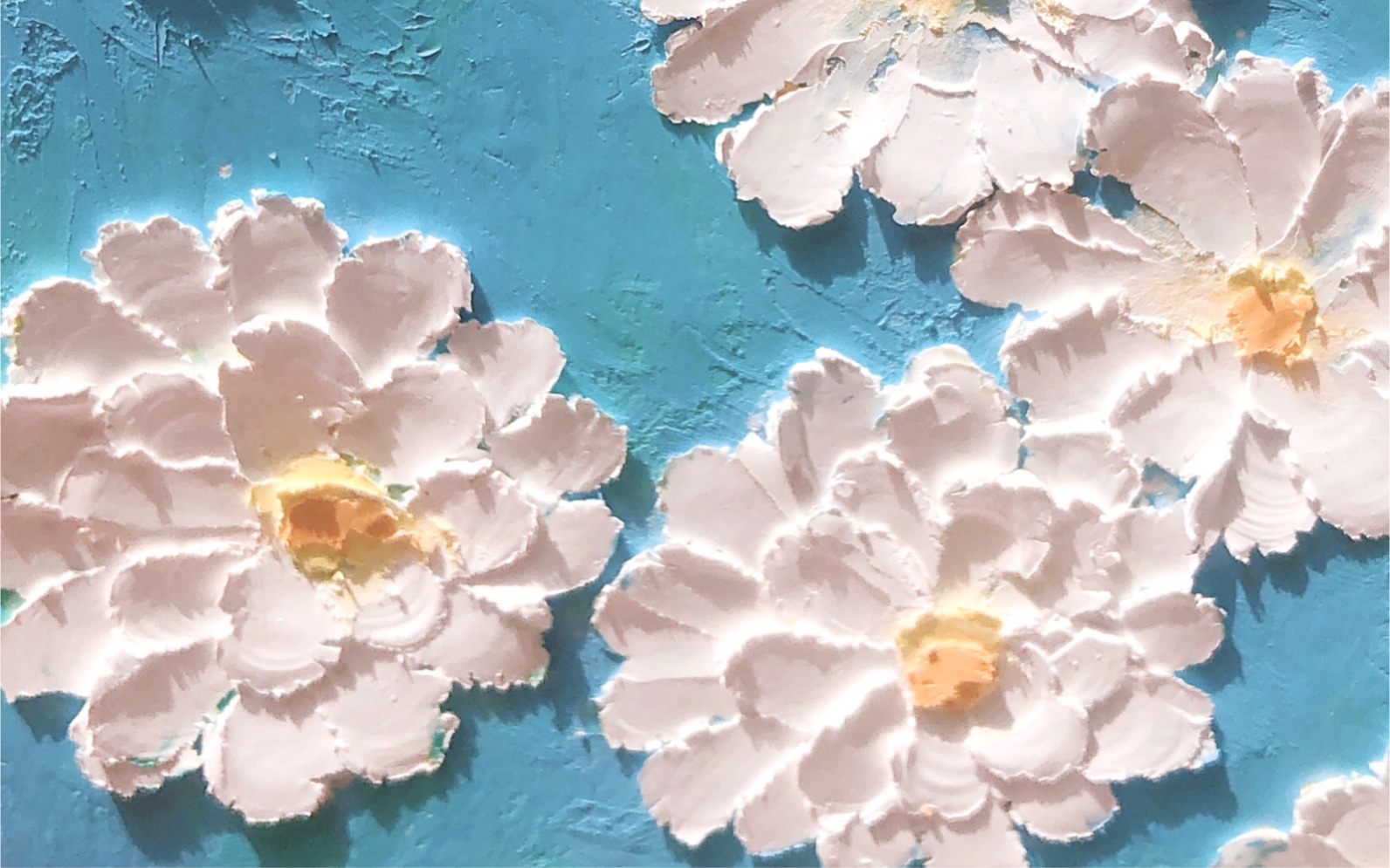 【油画棒原创速涂教程】(五)纯白的小雏菊daisies 超治愈色系油画棒