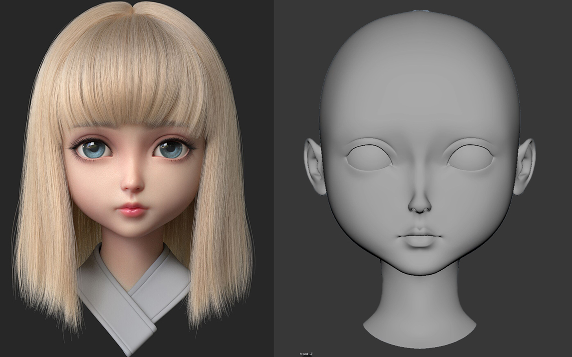 【maya人物建模】从零开始q版角色模型制作,基础人物布线教程