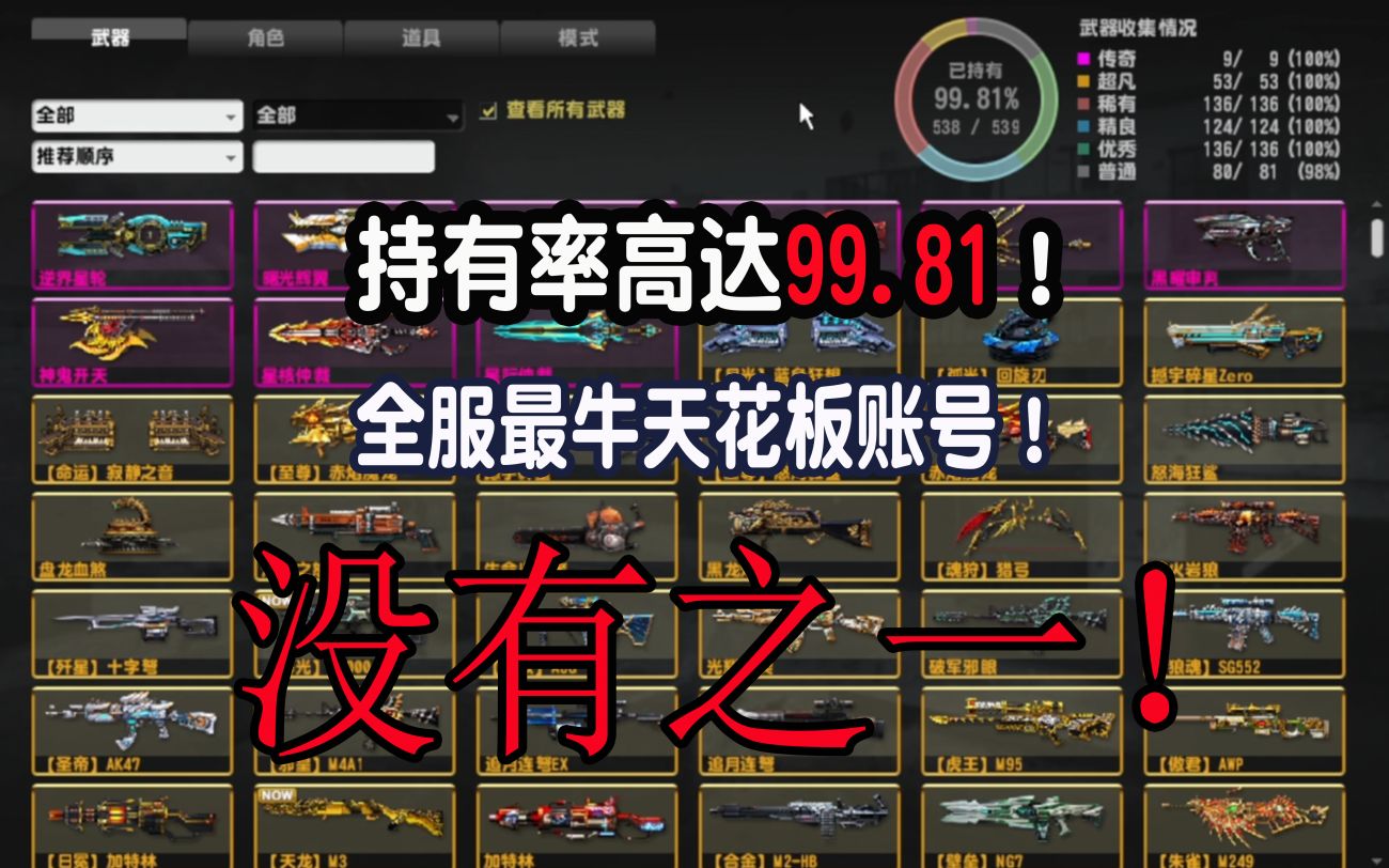 【CSOL】99.81√持有率!充值超过100W的天花板账号!长啥样?CSOL