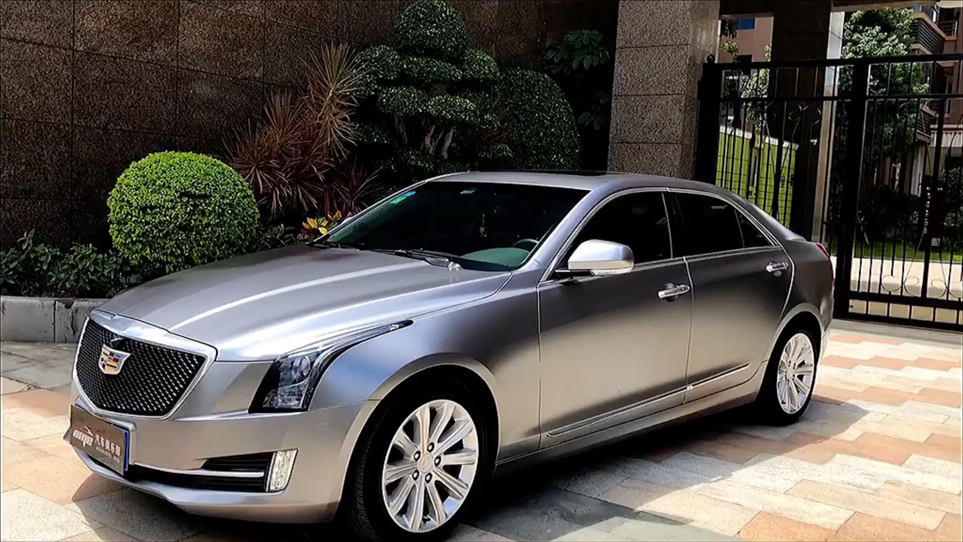 杭州汽车改色贴膜,凯迪拉克atsl车身改色,漆面电光金属灰改色