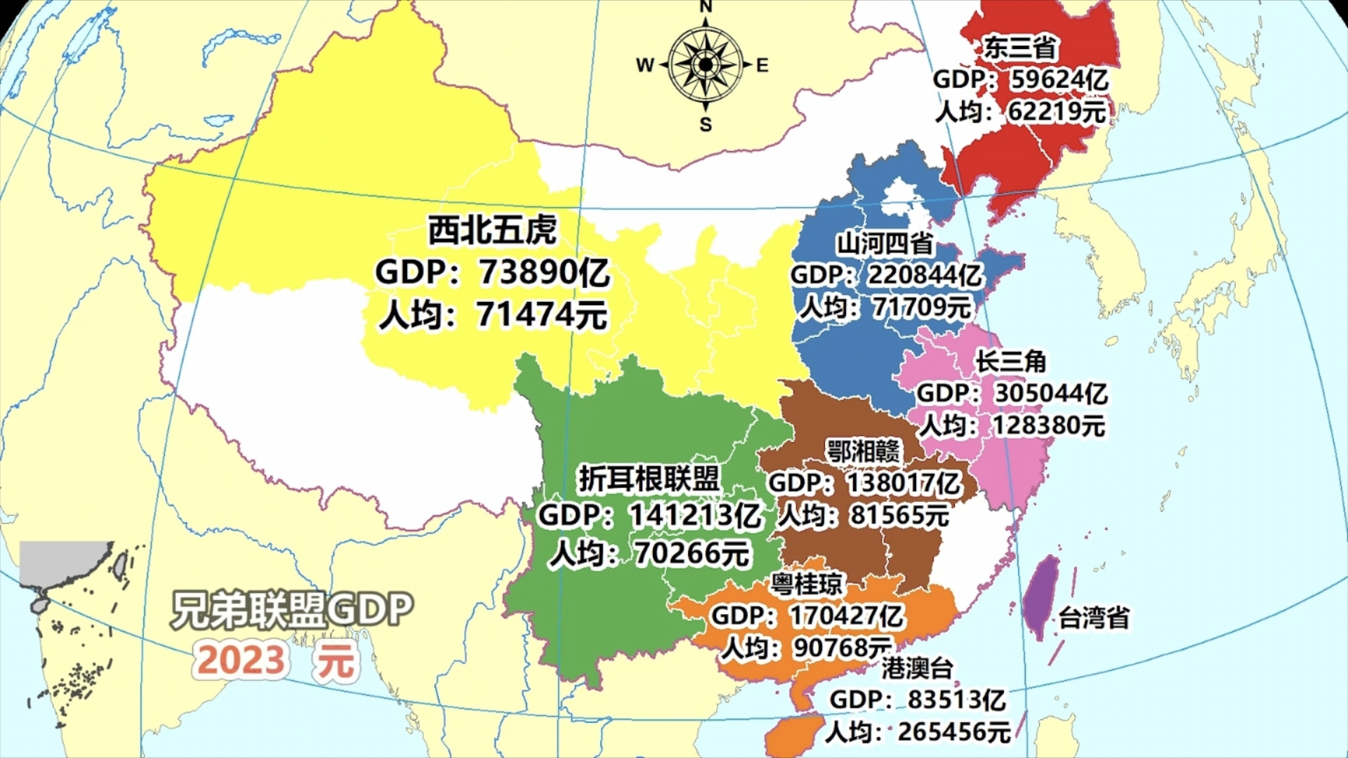 2023全国兄弟联盟GDP对比哔哩哔哩bilibili