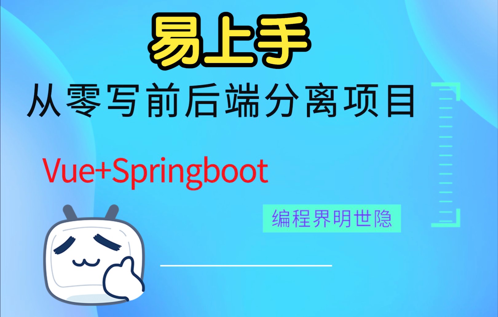 我们一起从零写一个前后端分离项目Vue+Springboot,确实很容易!哔哩哔哩bilibili