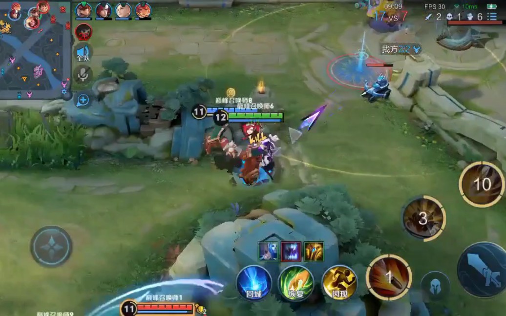 王者荣耀孙尚香团战拉扯收割3杀