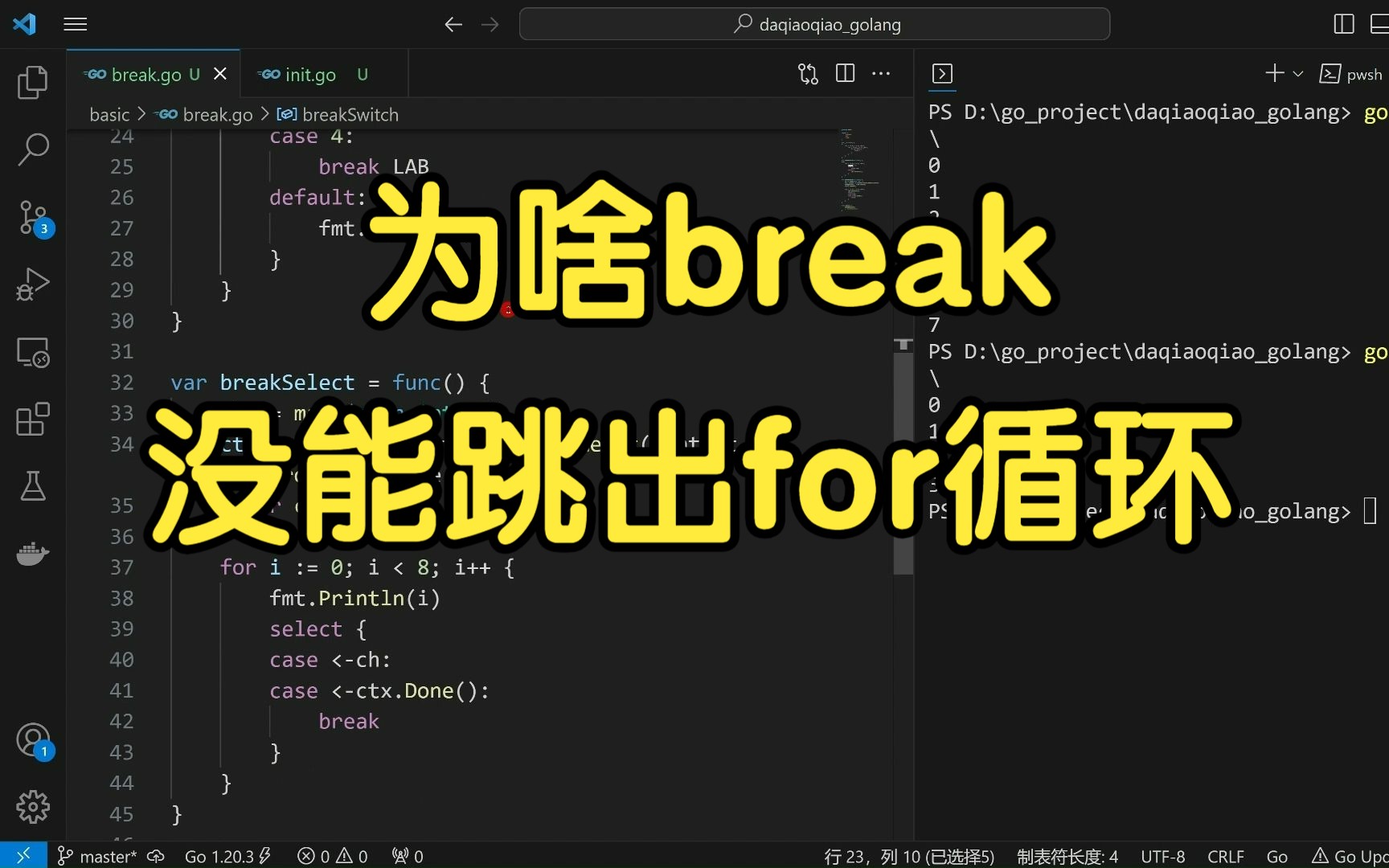 [图]为什么我的break没能跳出for循环？