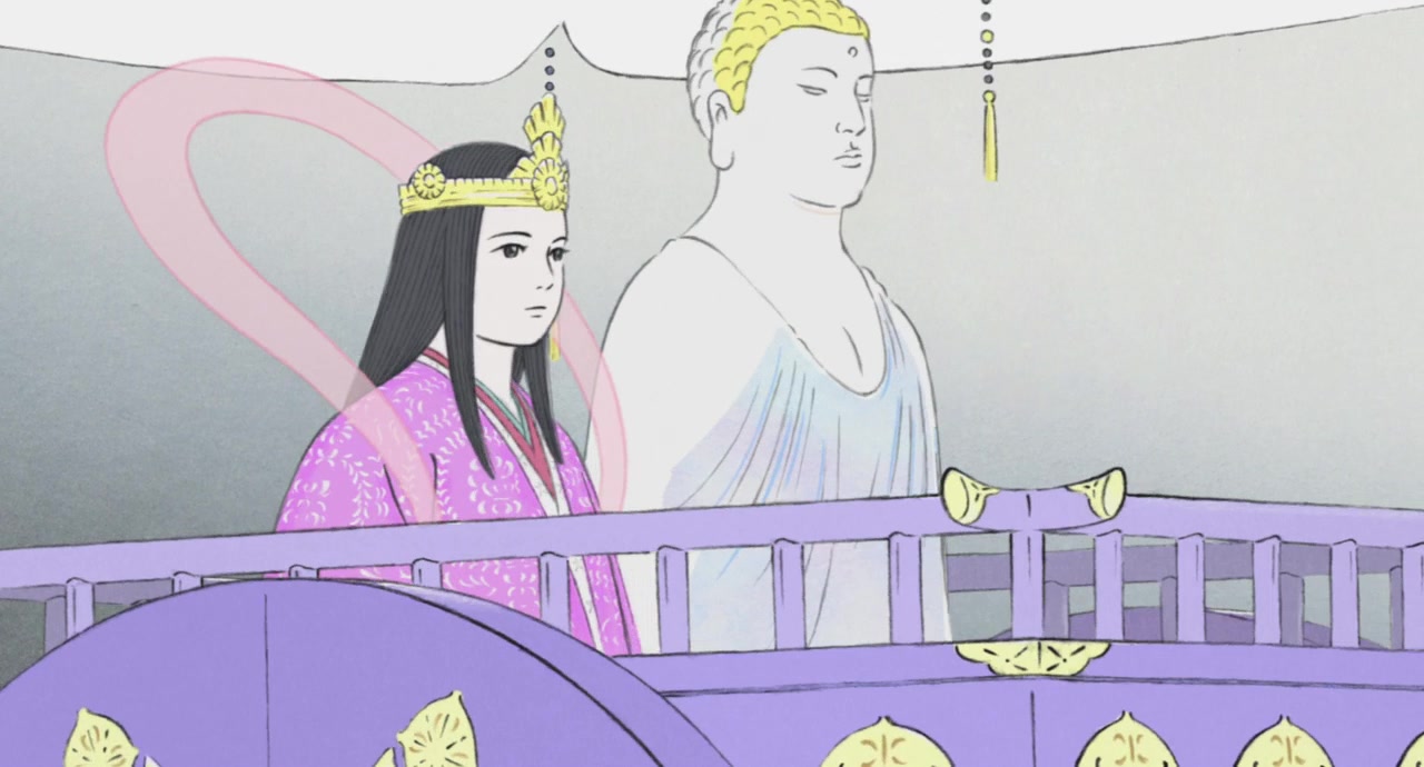 《竹取物语》公主穿上羽衣回宫片段