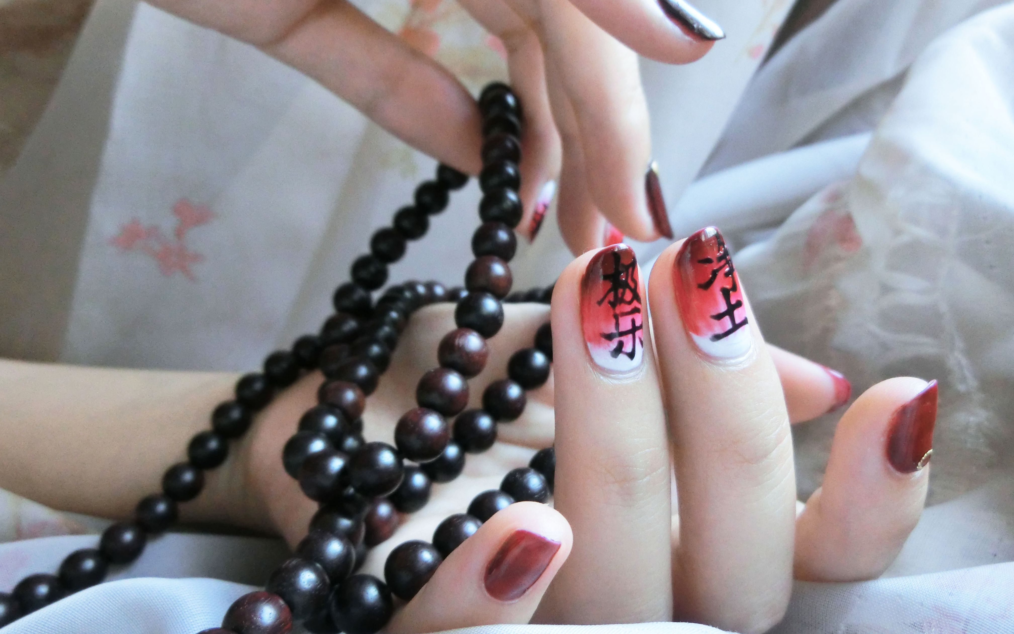 东方极乐净土佛系文字美甲