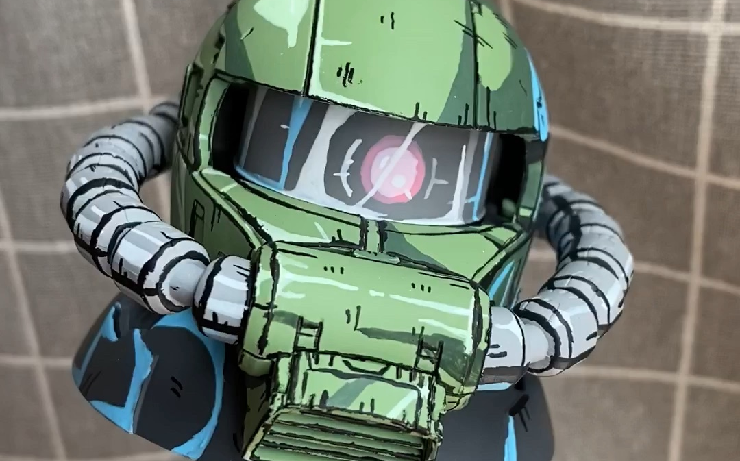 漫画风涂装 扎古头扭蛋