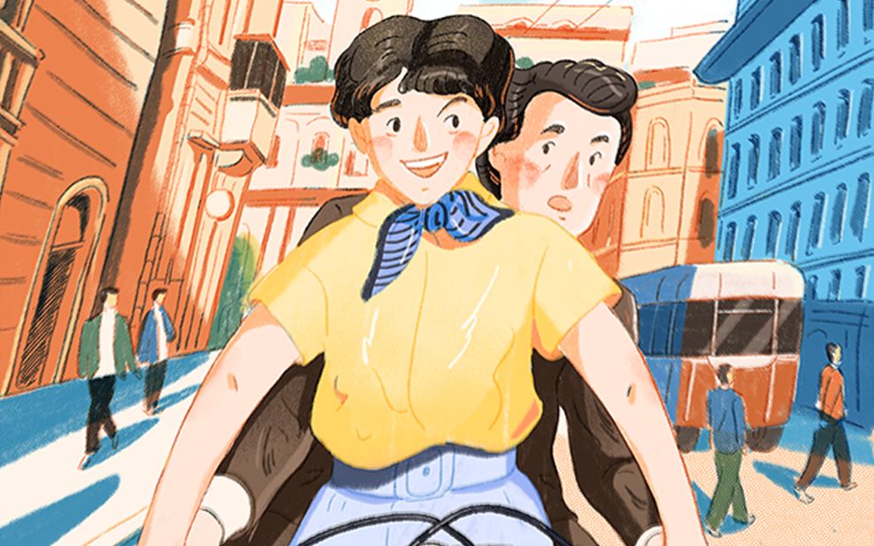 画电影罗马假日插画过程