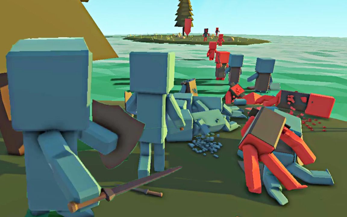 迷你方块人 红队不服想复仇 还找盾牌兵帮忙_哔哩哔哩 (゜-゜)つロ