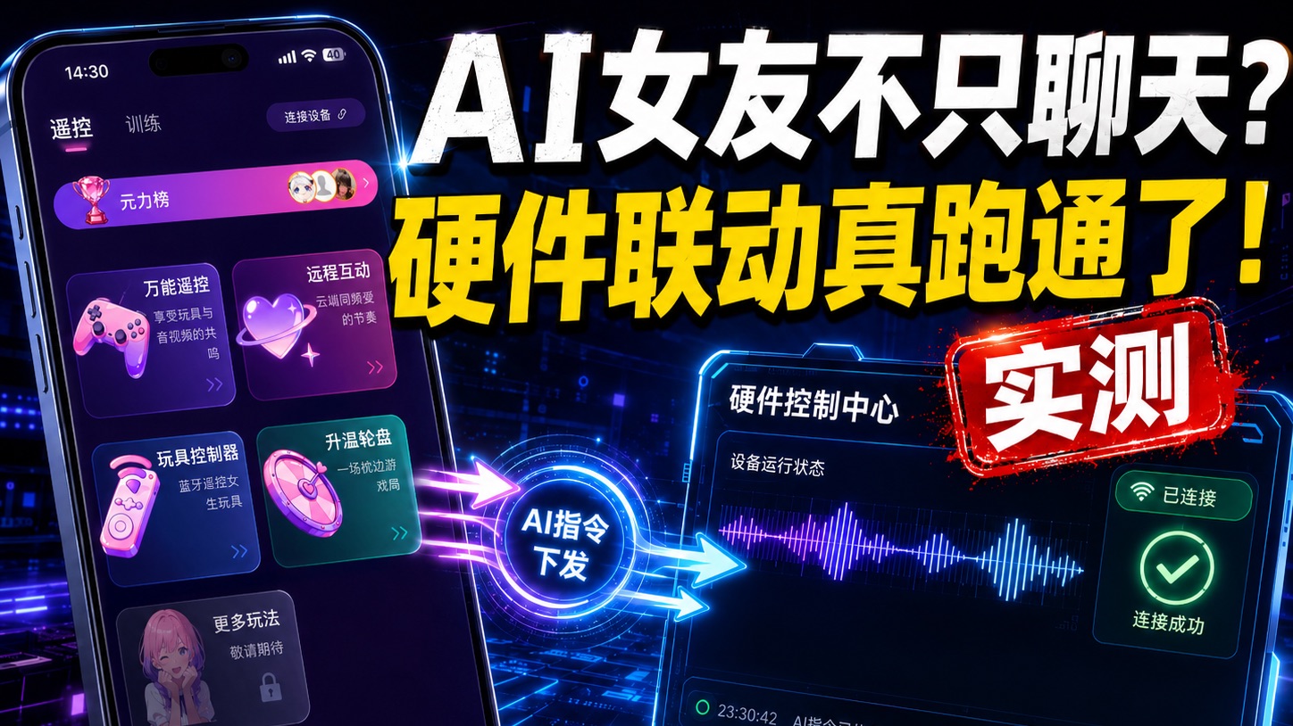 【实测】AI女友不只聊天，硬件联动竟然真能跑通了！
