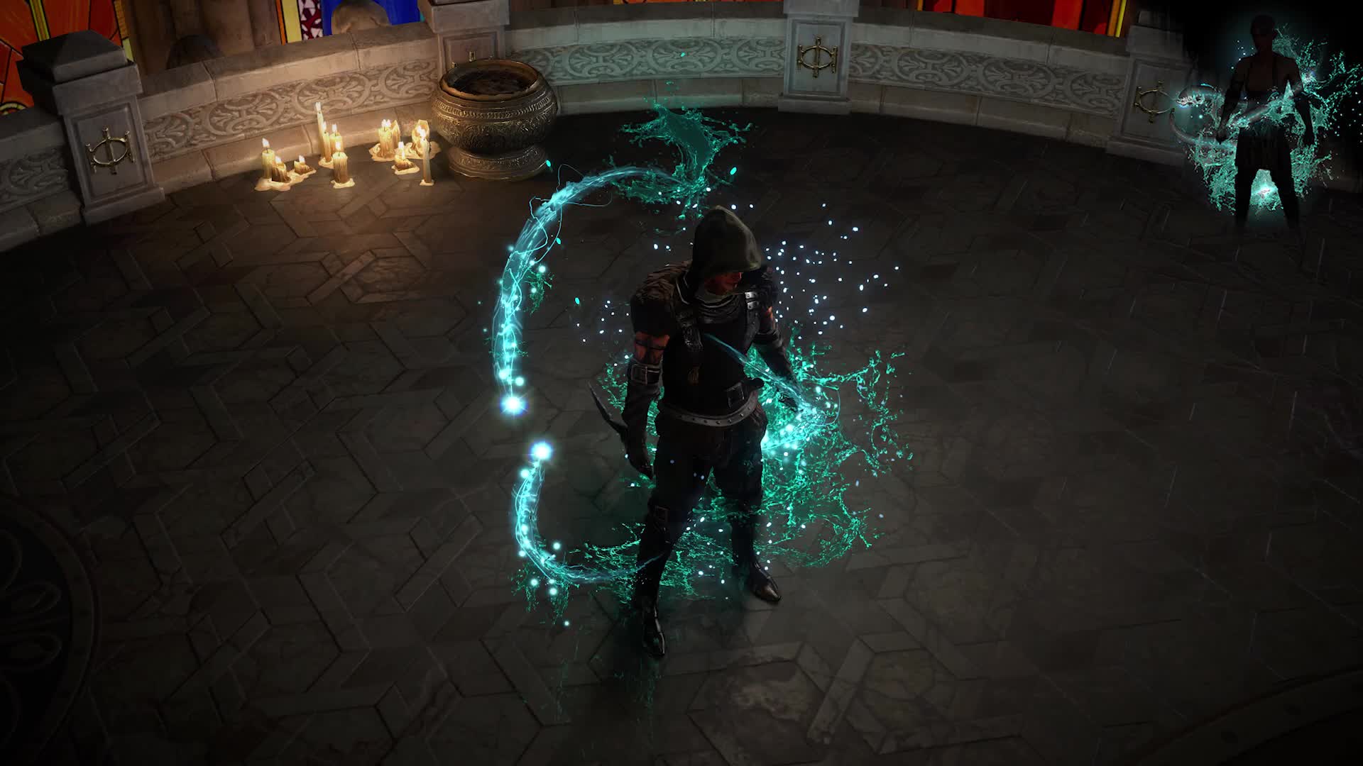 古典武士角色特效闪电打击时空之门