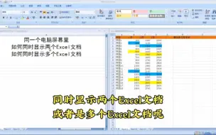 Tải video: 同一个电脑屏幕里如何同时显示两个或者多个Excel文档呢