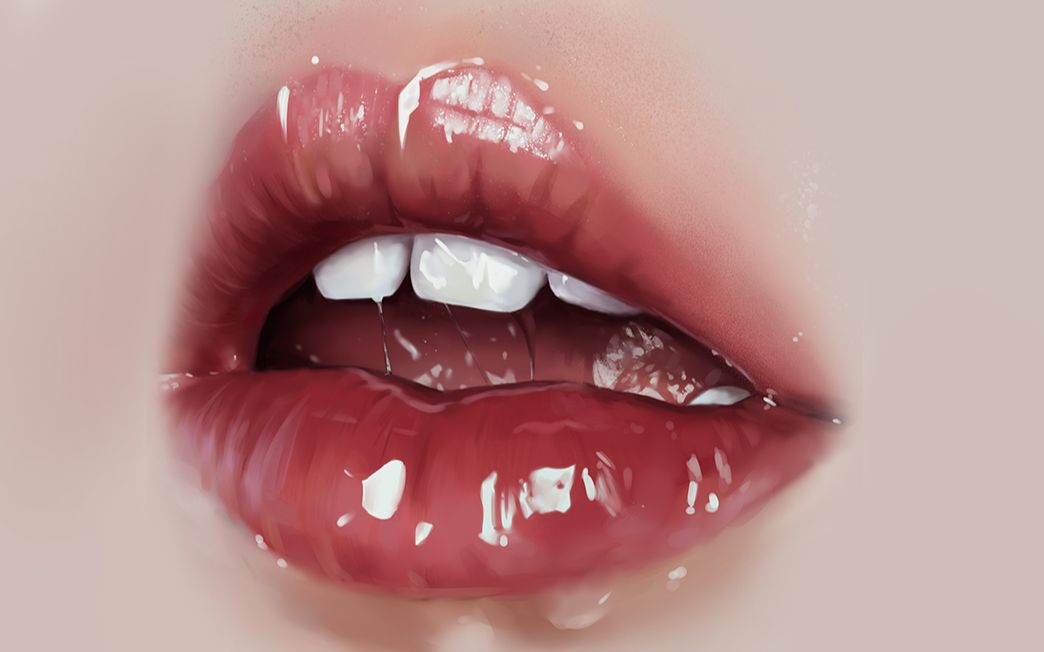 【板绘厚涂】 画一个女生嘴唇,如何准时的运用!