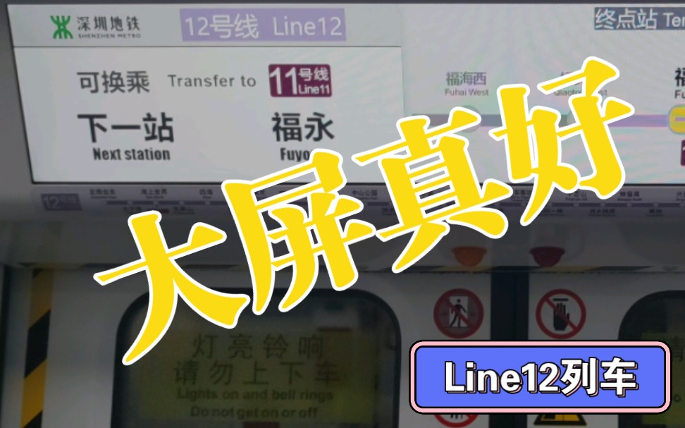 大屏就是好!深圳地铁12号线哔哩哔哩bilibili