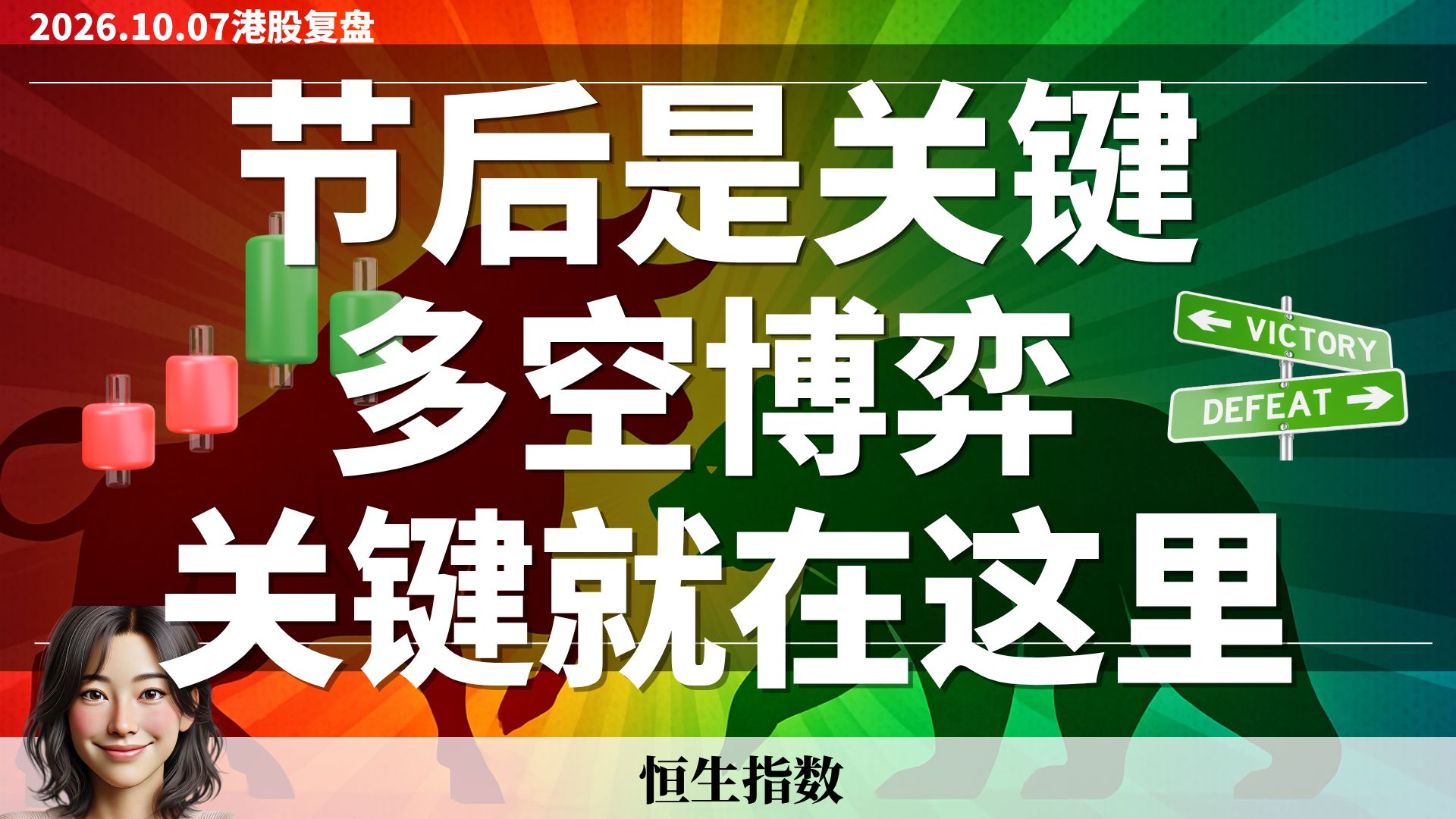 港股】恒指跳空反弹后，真正考验才刚开始，南向回归后看这两个位置 #恒生指数 #恒生科技