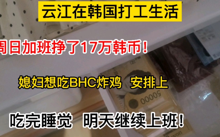 周末工地加班挣了17万韩币,下班又累又冷,买份炸鸡吃完赶紧睡觉哔哩哔哩bilibili