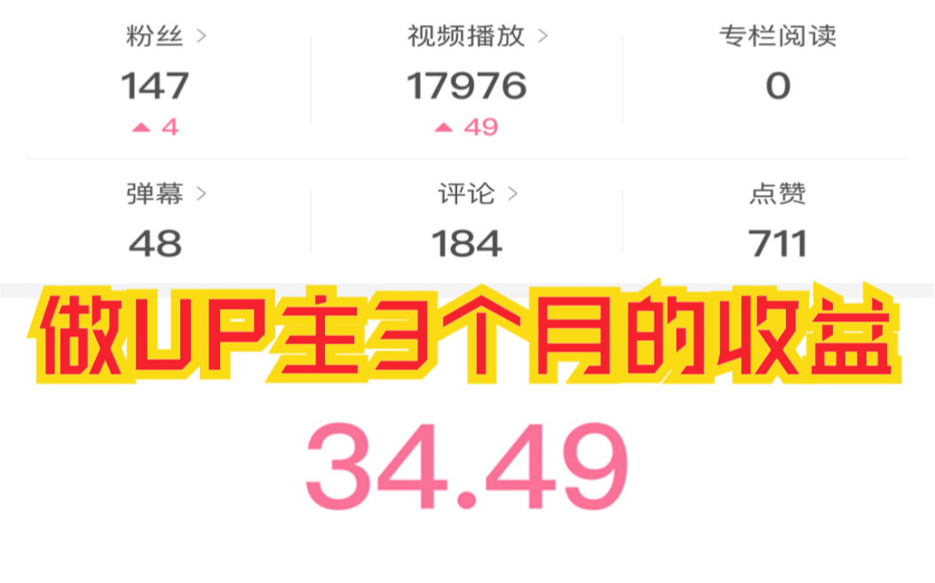 做UP主三个月,我赚了多少钱!哔哩哔哩bilibili