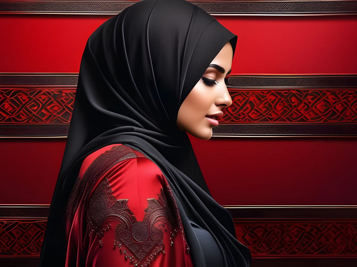 阿拉伯ai女孩的4k ai艺术