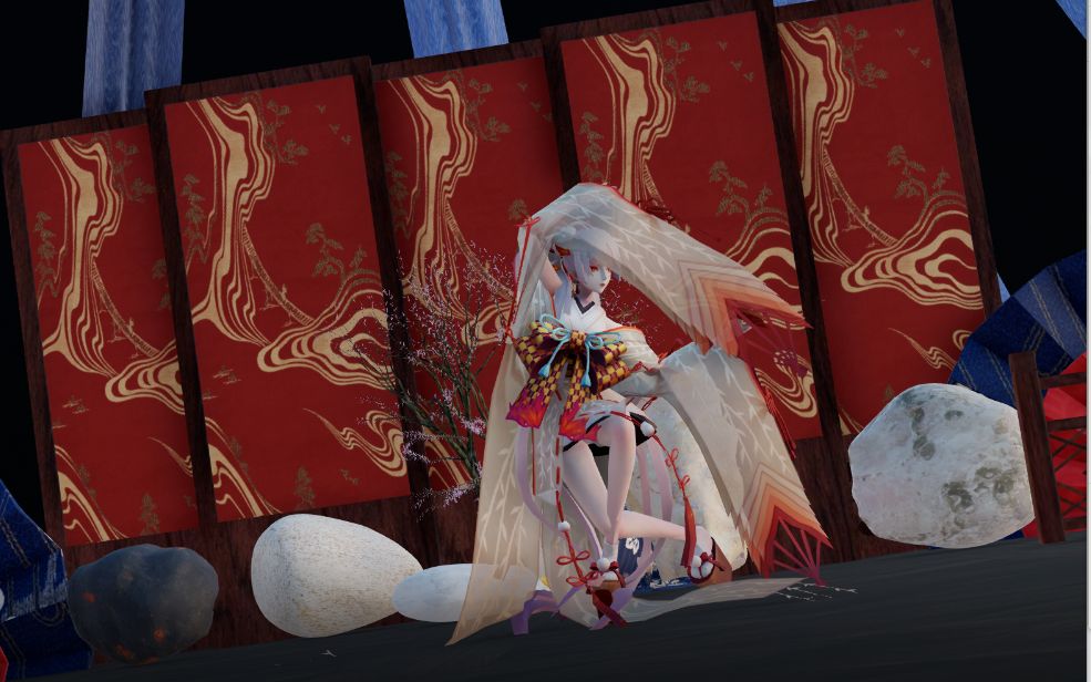 阴阳师mmd不知火桃花旗袍