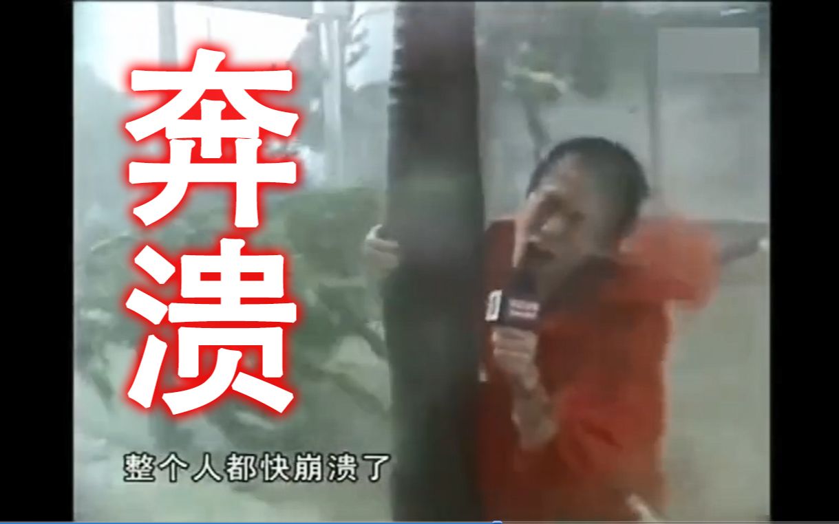 福建台风小哥记者崩溃 可是为什么摄像师那么稳